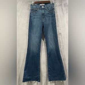 Joe's Jeans Woodhouse High-Rise Flare Dark Blue Jeans Raw Hem Size 26 NWT